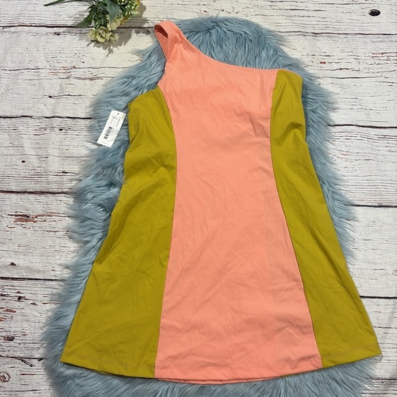 NWT Outdoor Voices One Shoulder Dress in‎ Tangerine/Dijon Mustard - Picture 7 of 9